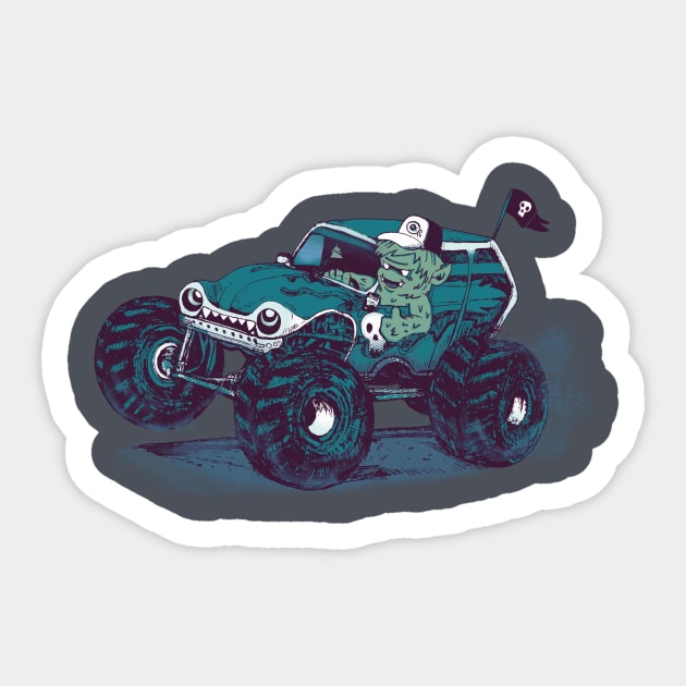 Monster Truck Sticker by Pixelmania